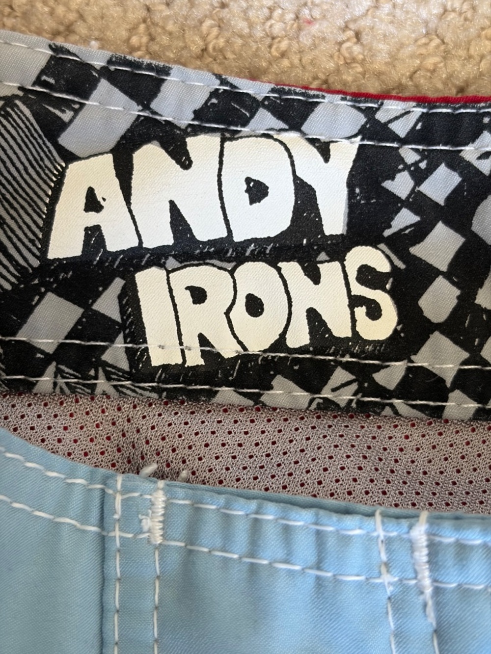 Vintage Billabong Andy Irons surf shorts 33 blue, red, black - Picture 12 of 16